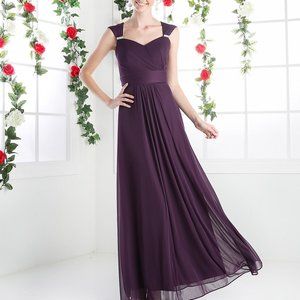 Eggplant color Long Bridesmaid Dress CD3831